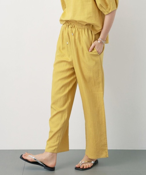 saloon（サルーン）の「SALOON(サルーン)/レーヨンリネンリラックスパンツ【手洗い可】（その他パンツ・レディース・ブルー/アイボリー/ブラック/イエロー・FREE）」の4枚目の写真