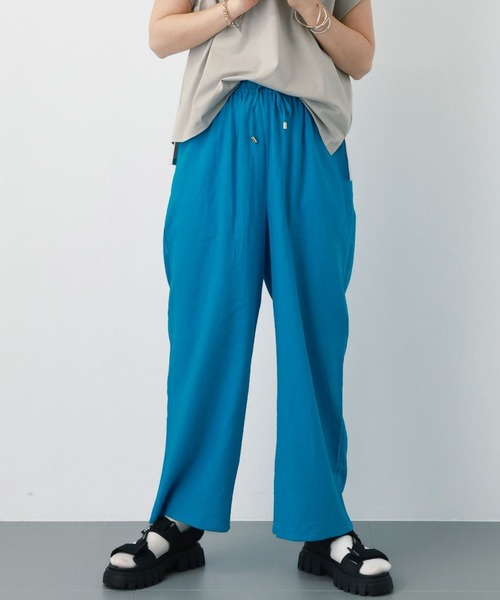 saloon（サルーン）の「SALOON(サルーン)/レーヨンリネンリラックスパンツ【手洗い可】（その他パンツ・レディース・ブルー/アイボリー/ブラック/イエロー・FREE）」の3枚目の写真