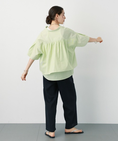 saloon（サルーン）の「SALOON(サルーン)/レーヨンリネンリラックスパンツ【手洗い可】（その他パンツ・レディース・ブルー/アイボリー/ブラック/イエロー・FREE）」の7枚目の写真