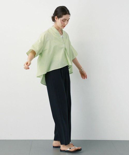 saloon（サルーン）の「SALOON(サルーン)/レーヨンリネンリラックスパンツ【手洗い可】（その他パンツ・レディース・ブルー/アイボリー/ブラック/イエロー・FREE）」の6枚目の写真