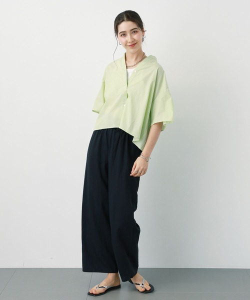 saloon（サルーン）の「SALOON(サルーン)/レーヨンリネンリラックスパンツ【手洗い可】（その他パンツ・レディース・ブルー/アイボリー/ブラック/イエロー・FREE）」の8枚目の写真