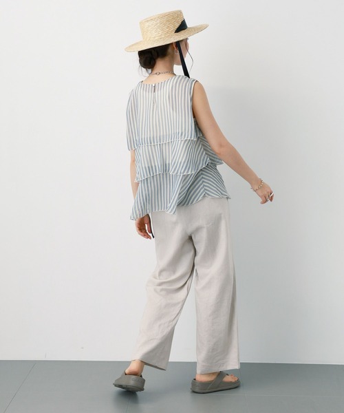 saloon（サルーン）の「SALOON(サルーン)/レーヨンリネンリラックスパンツ【手洗い可】（その他パンツ・レディース・ブルー/アイボリー/ブラック/イエロー・FREE）」の11枚目の写真