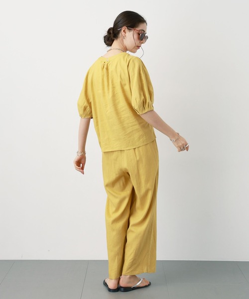 saloon（サルーン）の「SALOON(サルーン)/レーヨンリネンリラックスパンツ【手洗い可】（その他パンツ・レディース・ブルー/アイボリー/ブラック/イエロー・FREE）」の18枚目の写真