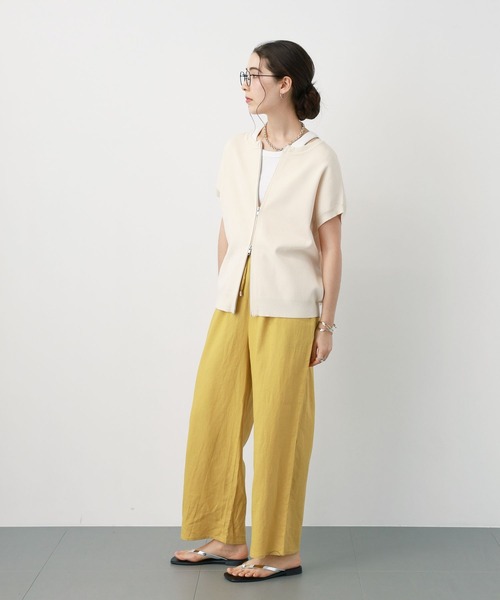 saloon（サルーン）の「SALOON(サルーン)/レーヨンリネンリラックスパンツ【手洗い可】（その他パンツ・レディース・ブルー/アイボリー/ブラック/イエロー・FREE）」の14枚目の写真