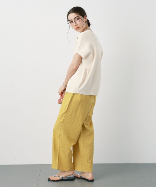 saloon（サルーン）の「SALOON(サルーン)/レーヨンリネンリラックスパンツ【手洗い可】（その他パンツ・レディース・ブルー/アイボリー/ブラック/イエロー・FREE）」の15枚目の写真