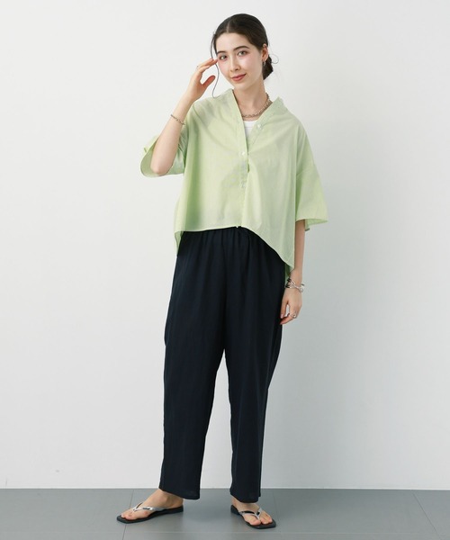 saloon（サルーン）の「SALOON(サルーン)/レーヨンリネンリラックスパンツ【手洗い可】（その他パンツ・レディース・ブルー/アイボリー/ブラック/イエロー・FREE）」の5枚目の写真