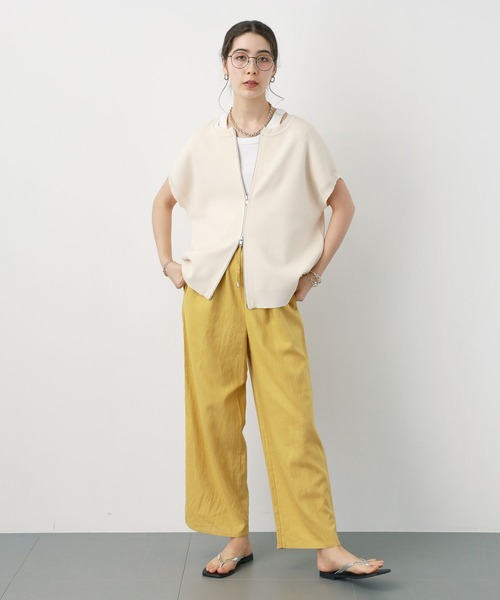saloon（サルーン）の「SALOON(サルーン)/レーヨンリネンリラックスパンツ【手洗い可】（その他パンツ・レディース・ブルー/アイボリー/ブラック/イエロー・FREE）」の13枚目の写真