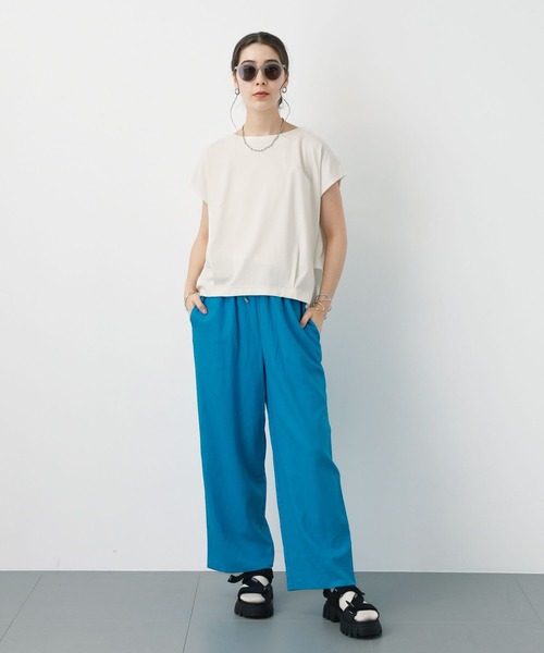 saloon（サルーン）の「SALOON(サルーン)/レーヨンリネンリラックスパンツ【手洗い可】（その他パンツ・レディース・ブルー/アイボリー/ブラック/イエロー・FREE）」の22枚目の写真