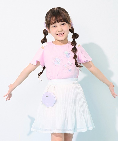 肩開きTシャツ＆キャミワンピースセット(110cm 黒): キッズ