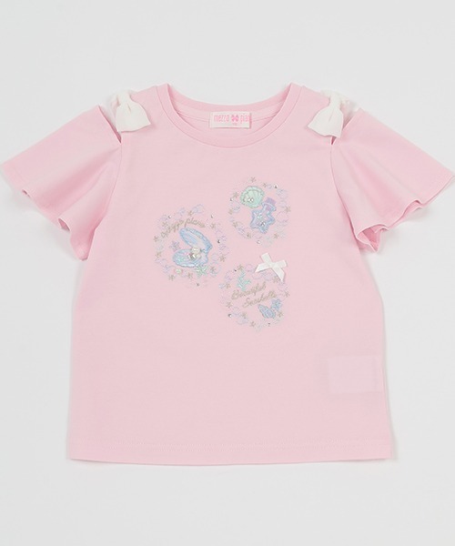 セール】シェル 袖リボン2wayTシャツ（Tシャツ/カットソー