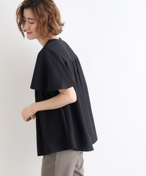 grove（グローブ）の「◆ねじりタックフレアーブラウス（シャツ/ブラウス・レディース・オレンジ/オフホワイト/ブラック・02/03/01/04/05）」の9枚目の写真