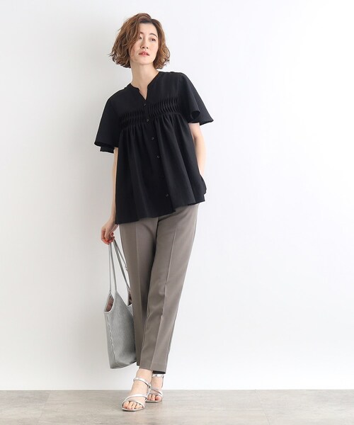 grove（グローブ）の「◆ねじりタックフレアーブラウス（シャツ/ブラウス・レディース・オレンジ/オフホワイト/ブラック・02/03/01/04/05）」の10枚目の写真