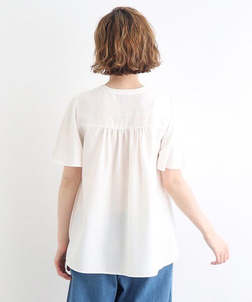 grove（グローブ）の「◆ねじりタックフレアーブラウス（シャツ/ブラウス・レディース・オレンジ/オフホワイト/ブラック・02/03/01/04/05）」の19枚目の写真