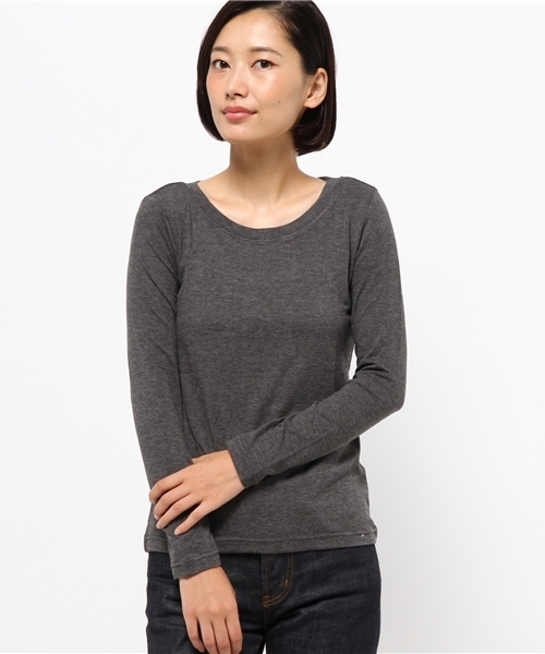 N.（N. Natural Beauty Basic）（エヌエヌナチュラルビューティーベーシック）の「ウォームアップベア天竺カットソー（Tシャツ/カットソー・レディース・ホワイト/ブラック/ホワイト系その他/グレー・MEDIUM）」の4枚目の写真