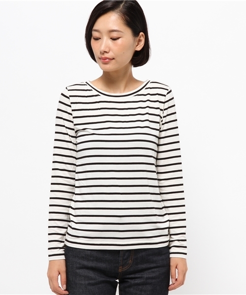 N.（N. Natural Beauty Basic）（エヌエヌナチュラルビューティーベーシック）の「ウォームアップベア天竺カットソー（Tシャツ/カットソー・レディース・ホワイト/ブラック/ホワイト系その他/グレー・MEDIUM）」の5枚目の写真