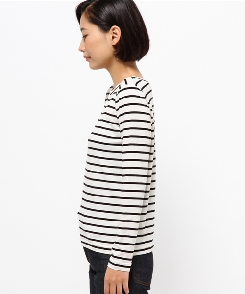 N.（N. Natural Beauty Basic）（エヌエヌナチュラルビューティーベーシック）の「ウォームアップベア天竺カットソー（Tシャツ/カットソー・レディース・ホワイト/ブラック/ホワイト系その他/グレー・MEDIUM）」の6枚目の写真