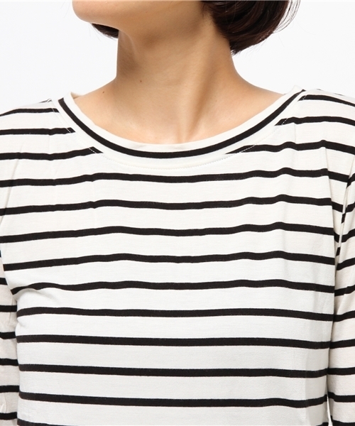 N.（N. Natural Beauty Basic）（エヌエヌナチュラルビューティーベーシック）の「ウォームアップベア天竺カットソー（Tシャツ/カットソー・レディース・ホワイト/ブラック/ホワイト系その他/グレー・MEDIUM）」の8枚目の写真