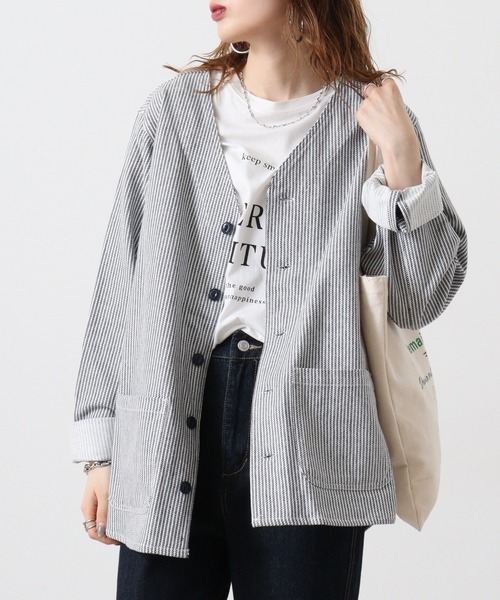 BIGMIKE ストライプカーディガン（カーディガン/ボレロ）｜BIG MIKE（ビッグマイク）