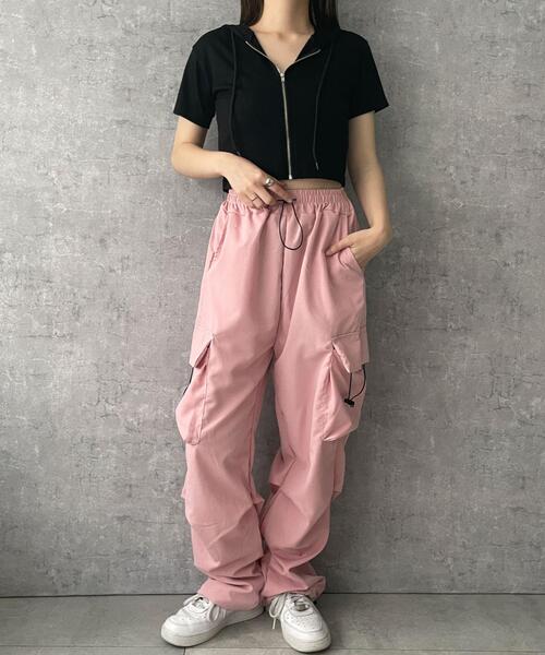 dispark（ディスパーク）の「DISPARK/クロップドZIPフードT（パーカー・レディース・ブラック/グレー・FREE）」の3枚目の写真