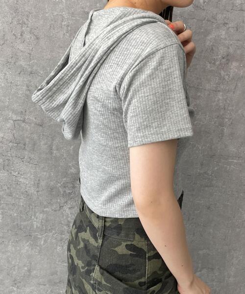 dispark（ディスパーク）の「DISPARK/クロップドZIPフードT（パーカー・レディース・ブラック/グレー・FREE）」の11枚目の写真