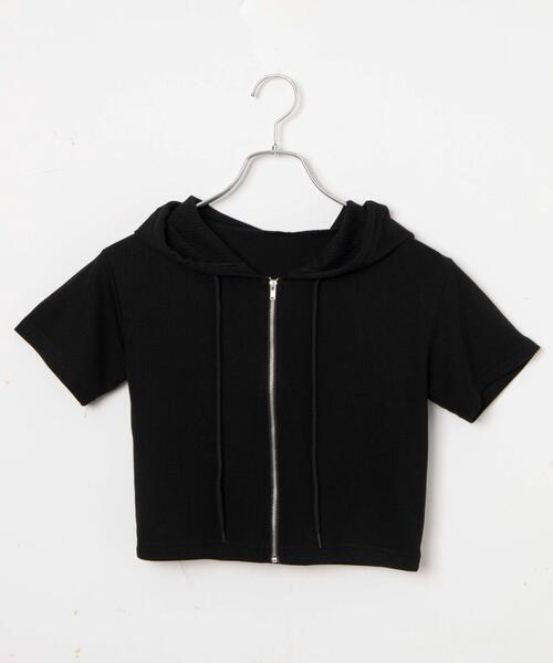 dispark（ディスパーク）の「DISPARK/クロップドZIPフードT（パーカー・レディース・ブラック/グレー・FREE）」の14枚目の写真