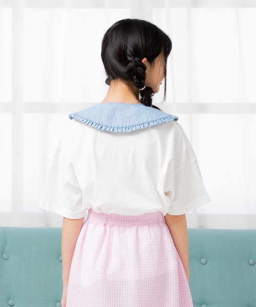 JAM & LINK（ジャムアンドリンク）の「ダンガリー 付け襟（付け襟・キッズ・ブルー/ネイビー・S/M）」の4枚目の写真