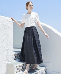 AND COUTURE（アンドクチュール）の「シアーチェックタックフレアスカート（スカート）」