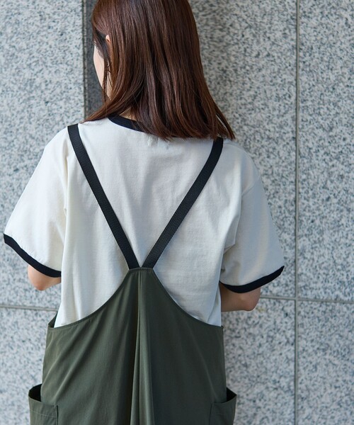 coen(コーエン)の「【WEB限定】コーエンロゴ刺繍リンガーTシャツ(Tシャツ/カットソー・レディース・ダークグリーン/ダークグレー/オレンジ系その他/ナチュラル・L/M)」の14枚目の写真
