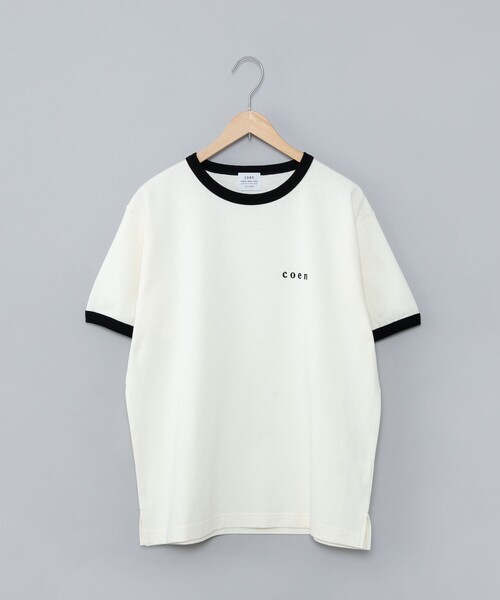 coen(コーエン)の「【WEB限定】コーエンロゴ刺繍リンガーTシャツ(Tシャツ/カットソー・レディース・ダークグリーン/ダークグレー/オレンジ系その他/ナチュラル・L/M)」の19枚目の写真