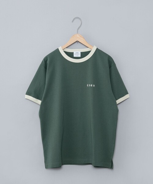 coen(コーエン)の「【WEB限定】コーエンロゴ刺繍リンガーTシャツ(Tシャツ/カットソー・レディース・ダークグリーン/ダークグレー/オレンジ系その他/ナチュラル・L/M)」の20枚目の写真