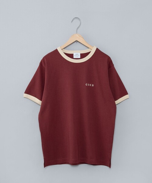 coen(コーエン)の「【WEB限定】コーエンロゴ刺繍リンガーTシャツ(Tシャツ/カットソー・レディース・ダークグリーン/ダークグレー/オレンジ系その他/ナチュラル・L/M)」の21枚目の写真