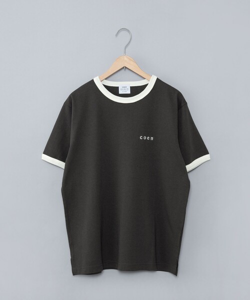 coen(コーエン)の「【WEB限定】コーエンロゴ刺繍リンガーTシャツ(Tシャツ/カットソー・レディース・ダークグリーン/ダークグレー/オレンジ系その他/ナチュラル・L/M)」の22枚目の写真