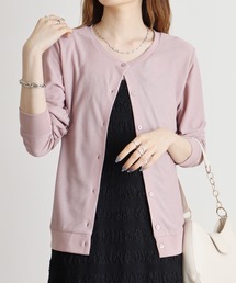 atONE 梨地カットクルーネックカーデ