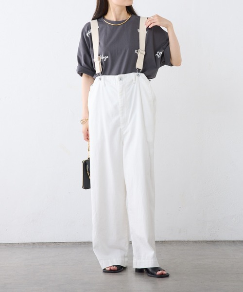 PUAL CE CIN(ピュアルセシン)の「手描き風ロゴ刺繍ハーフスリーブTシャツ(Tシャツ/カットソー・レディース・グレー/オフホワイト/ブラウン・FREE)」の22枚目の写真