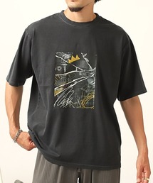 グラフィックフォトプリント半袖Tシャツ