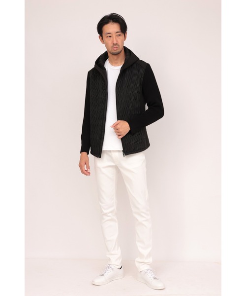 HIGH STREET(ハイストリート)の「HIGH STREET∴キルトコンビ袖ニットブルゾン(ブルゾン・メンズ・ホワイト/ブラック・S/LL/L/M)」の21枚目の写真