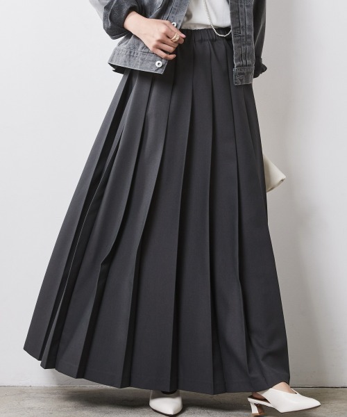 CHIC STYLE(シックスタイル)の「プリーツマキシスカート <大きいサイズ有>シックスタイル(スカート・レディース・グレー/ブラック/ベージュ・M/L/4L/5L/LL/3L)」の9枚目の写真