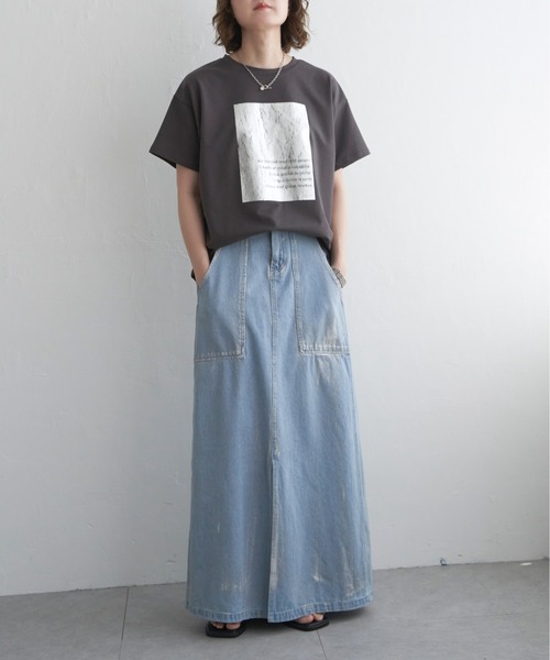 notch.(ノッチ)の「クラックフォイルTシャツ(Tシャツ/カットソー・レディース・シルバー/グリーン/チャコール・M)」の7枚目の写真