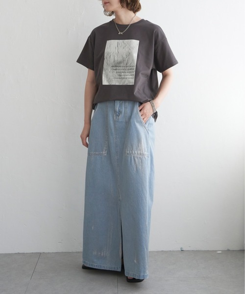 notch.(ノッチ)の「クラックフォイルTシャツ(Tシャツ/カットソー・レディース・シルバー/グリーン/チャコール・M)」の9枚目の写真