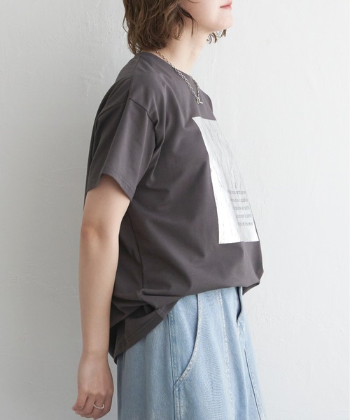 notch.(ノッチ)の「クラックフォイルTシャツ(Tシャツ/カットソー・レディース・シルバー/グリーン/チャコール・M)」の5枚目の写真