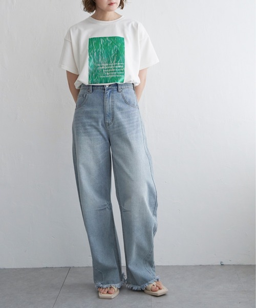 notch.(ノッチ)の「クラックフォイルTシャツ(Tシャツ/カットソー・レディース・シルバー/グリーン/チャコール・M)」の14枚目の写真