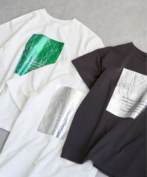 notch.(ノッチ)の「クラックフォイルTシャツ(Tシャツ/カットソー・レディース・シルバー/グリーン/チャコール・M)」の20枚目の写真
