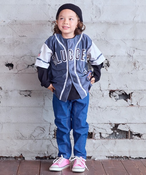 BIG FIELD（ビッグフィールド）の「ベースボールシャツ（シャツ/ブラウス・キッズ・グレー系その他/グレー/オフホワイト・S/M/L/XL）」の11枚目の写真