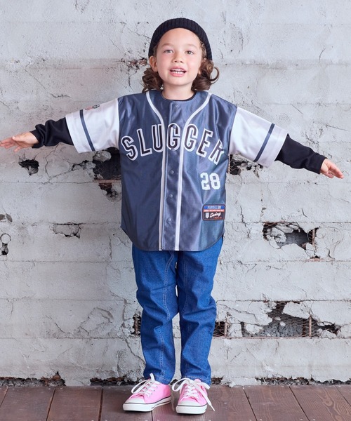 BIG FIELD（ビッグフィールド）の「ベースボールシャツ（シャツ/ブラウス・キッズ・グレー系その他/グレー/オフホワイト・S/M/L/XL）」の14枚目の写真