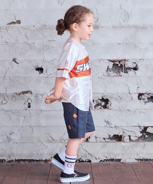 BIG FIELD（ビッグフィールド）の「ベースボールシャツ（シャツ/ブラウス・キッズ・グレー系その他/グレー/オフホワイト・S/M/L/XL）」の7枚目の写真