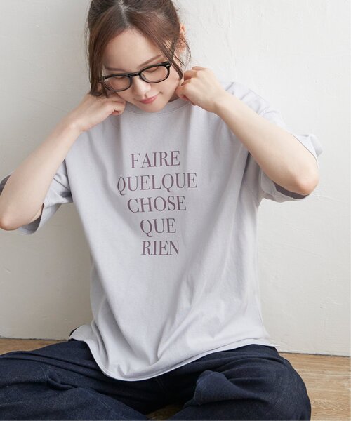 LBC(エルビーシー)の「プリントロゴビッグTシャツ(Tシャツ/カットソー・レディース・ホワイト/ブルー系/チャコール・M/L)」の3枚目の写真