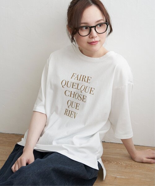 LBC(エルビーシー)の「プリントロゴビッグTシャツ(Tシャツ/カットソー・レディース・ホワイト/ブルー系/チャコール・M/L)」の17枚目の写真