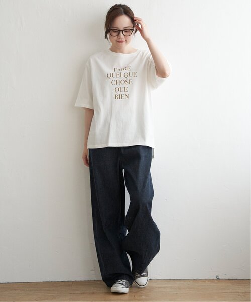 LBC(エルビーシー)の「プリントロゴビッグTシャツ(Tシャツ/カットソー・レディース・ホワイト/ブルー系/チャコール・M/L)」の12枚目の写真