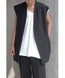 ENCIRCLE | 【ENCIRCLE/エンサークル】Loose nocollar gilet / ルーズノーカラージレ(テーラードジャケット)