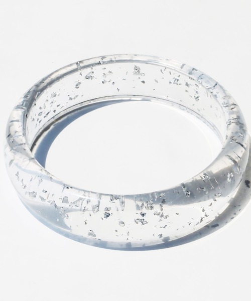 レリアン　クリアバングル(ホワイト) セール】レジンカラーマーブルミディアム アクリルバングル（バングル